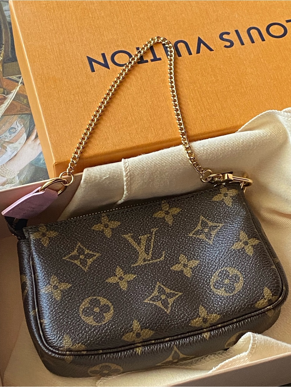 Authentic LV Monogram 2021 Christmas Animation Japanese Garden Mini Pochette - Picture 3 of 9